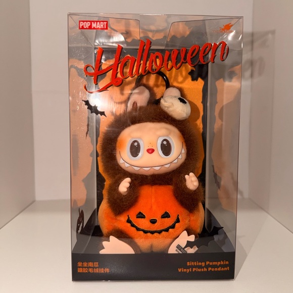 POP MART Other - POP MART Halloween Labubu Sitting Pumpkin Vinyl Plush Pendant